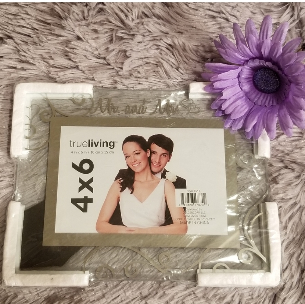 Mr. and Mrs. Glass Photo Frame